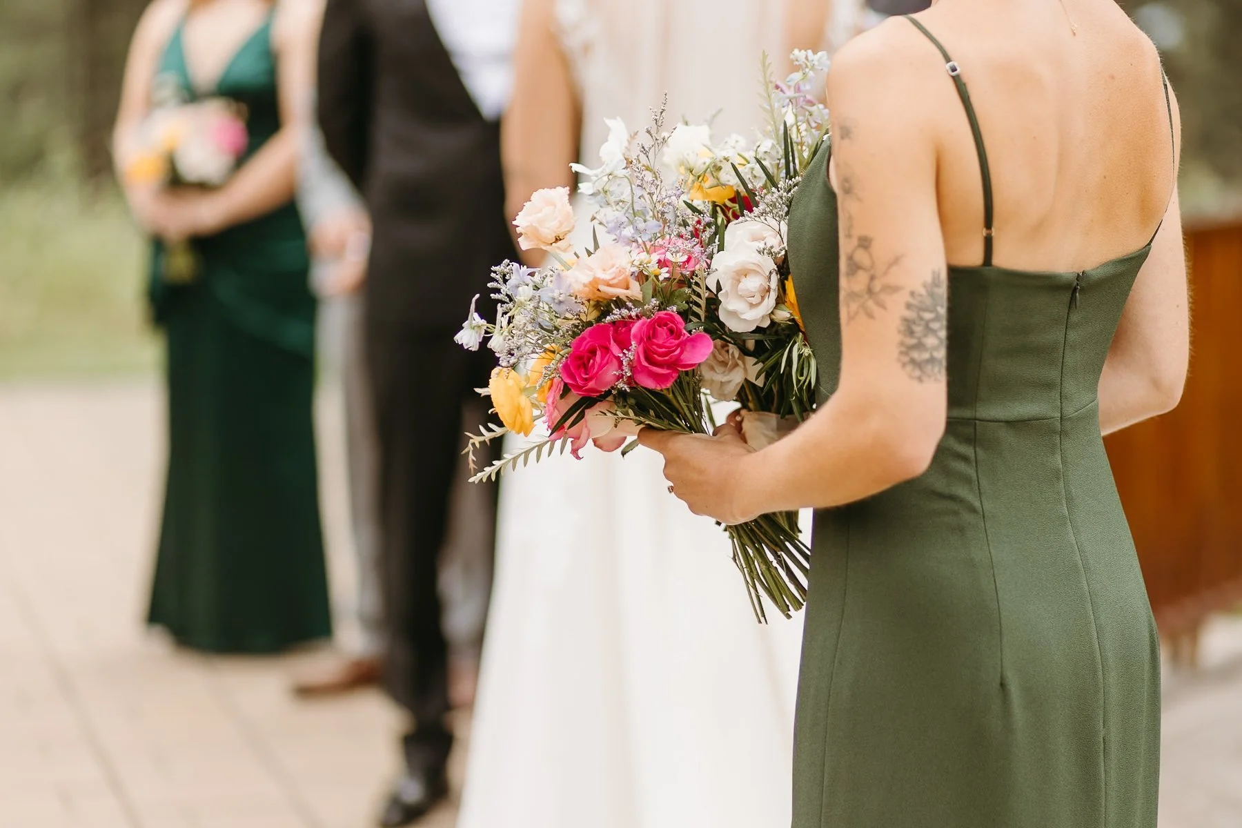 Green bridesmaid dress
