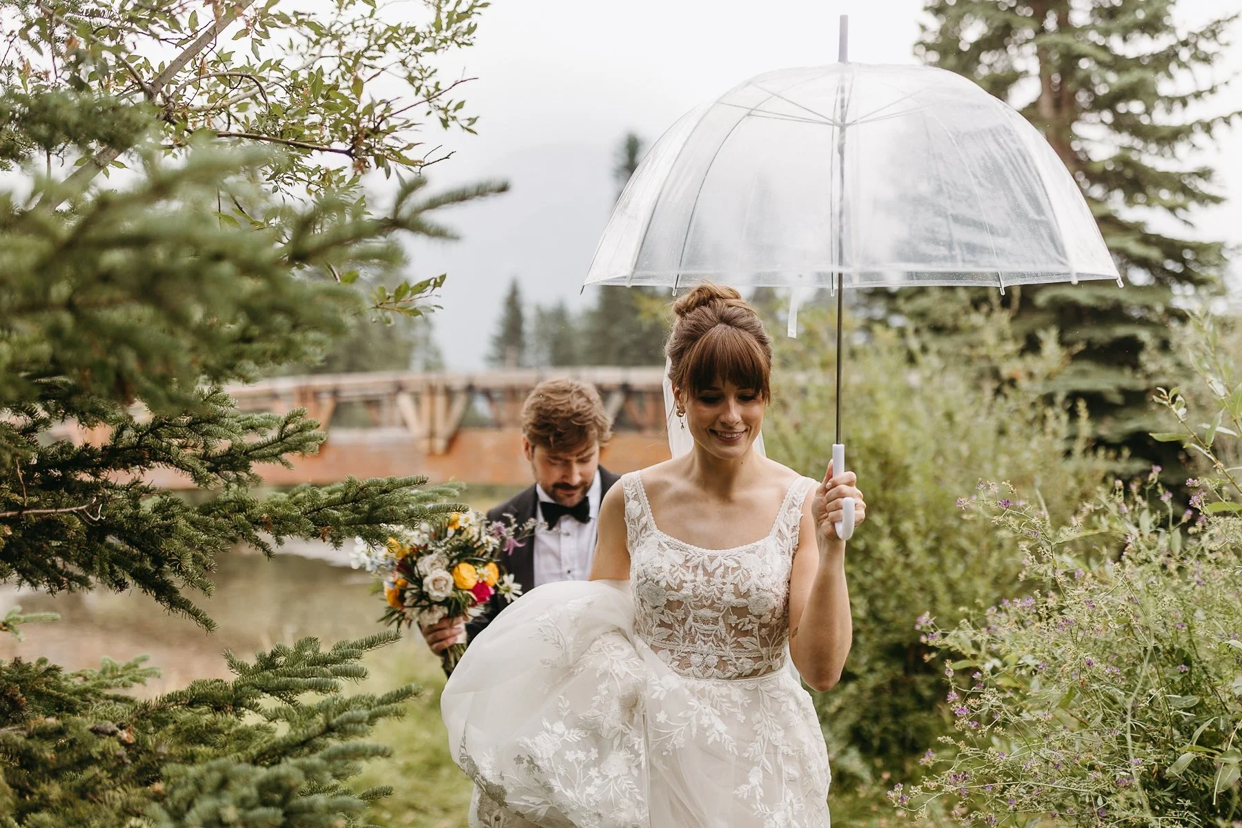 Rainy Wedding in Canmore