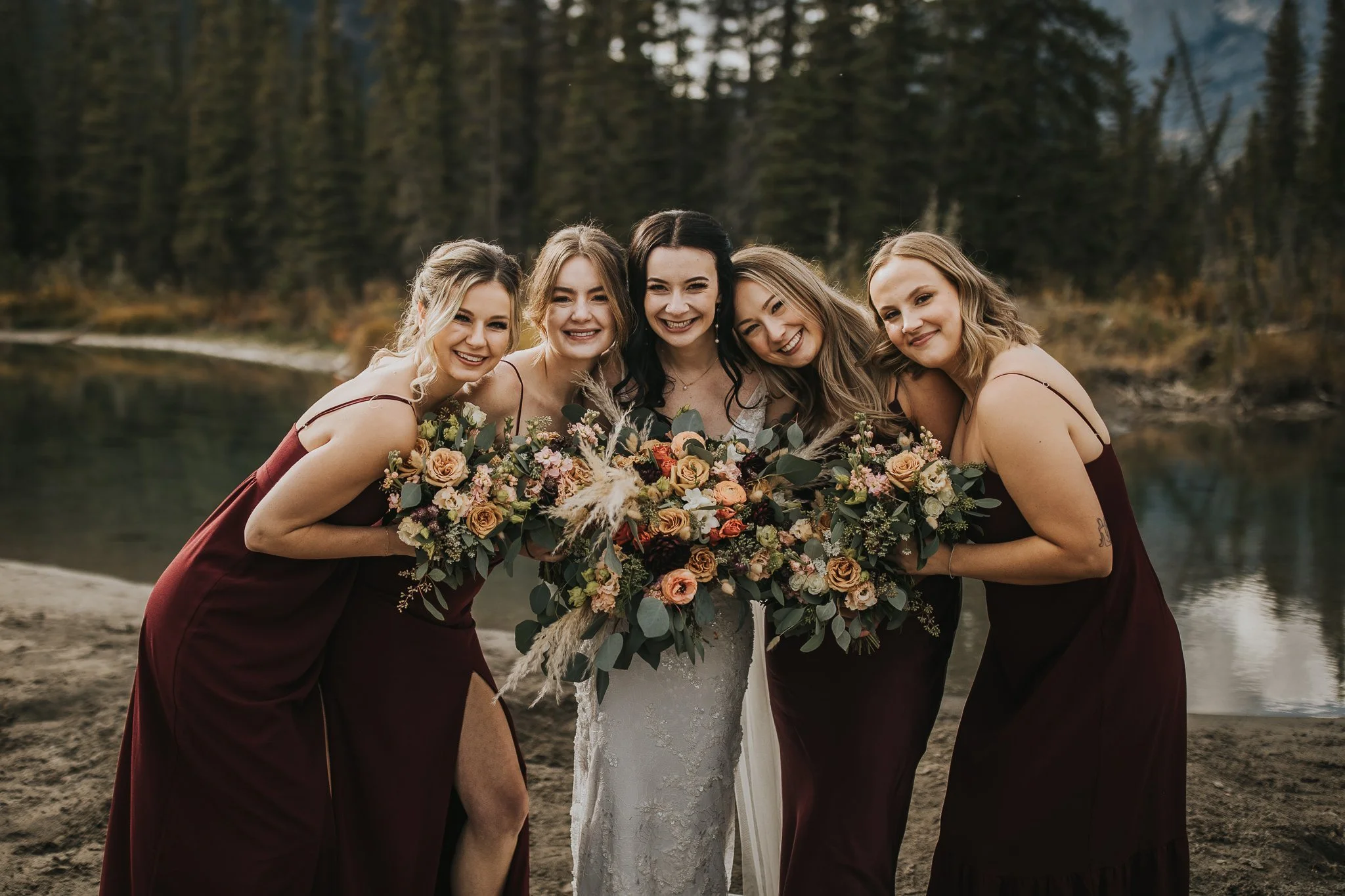 Wine colored bridesmaid dresses