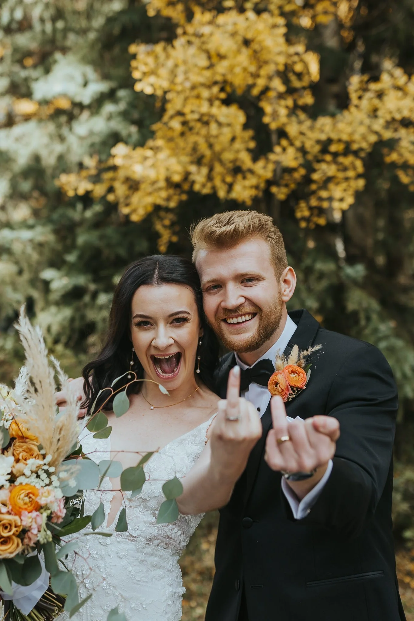 Vibrant Fall Mountain Wedding at Cornerstone Ranch in Canmore