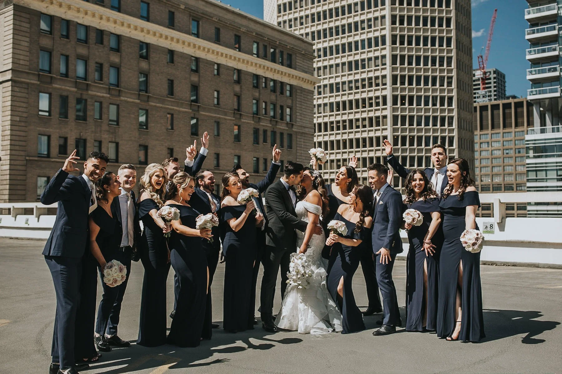 Downtown Calgary Bridal Party Photos 