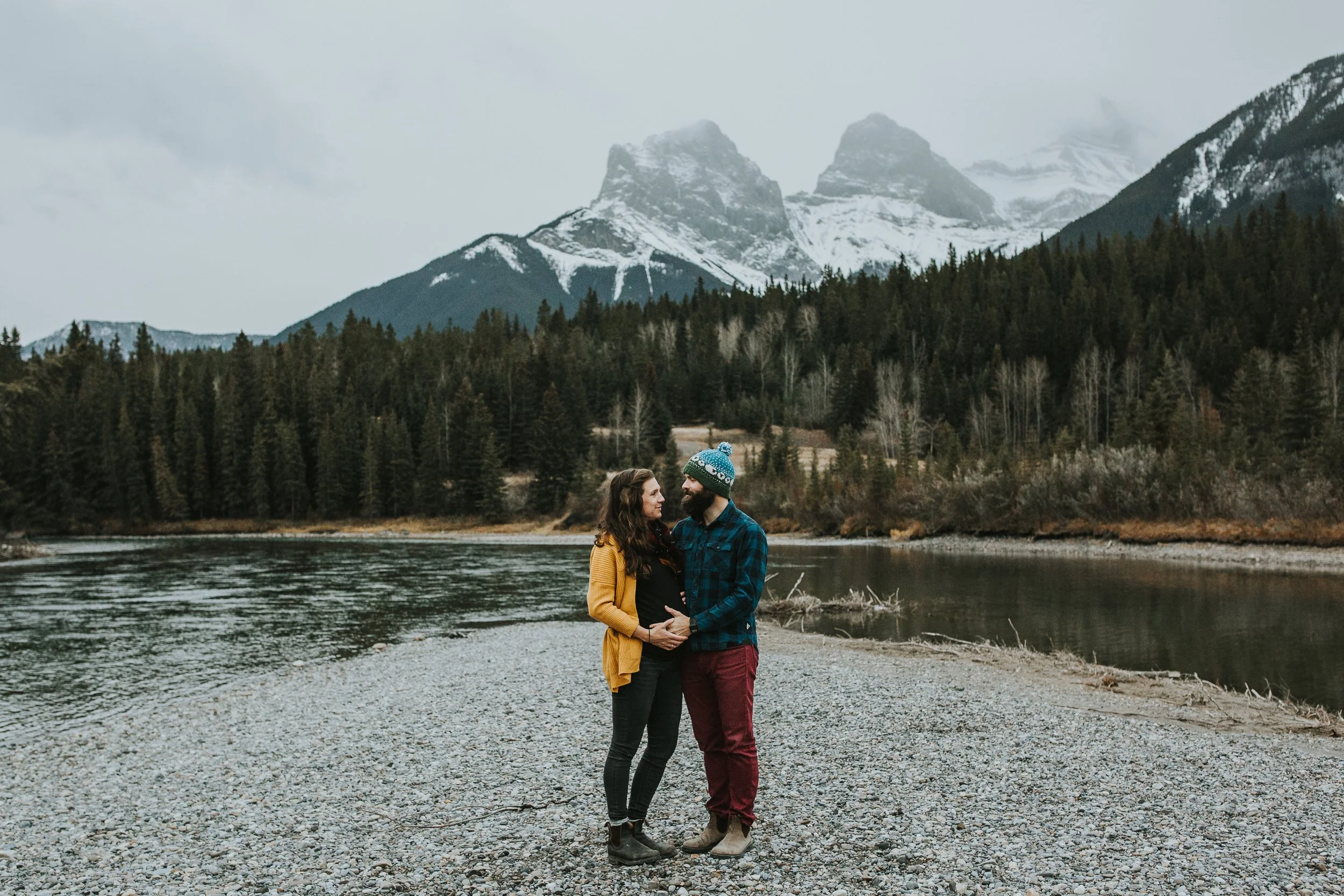 Woodsy Canmore Maternity &amp; Newborn Session - Jen &amp; James