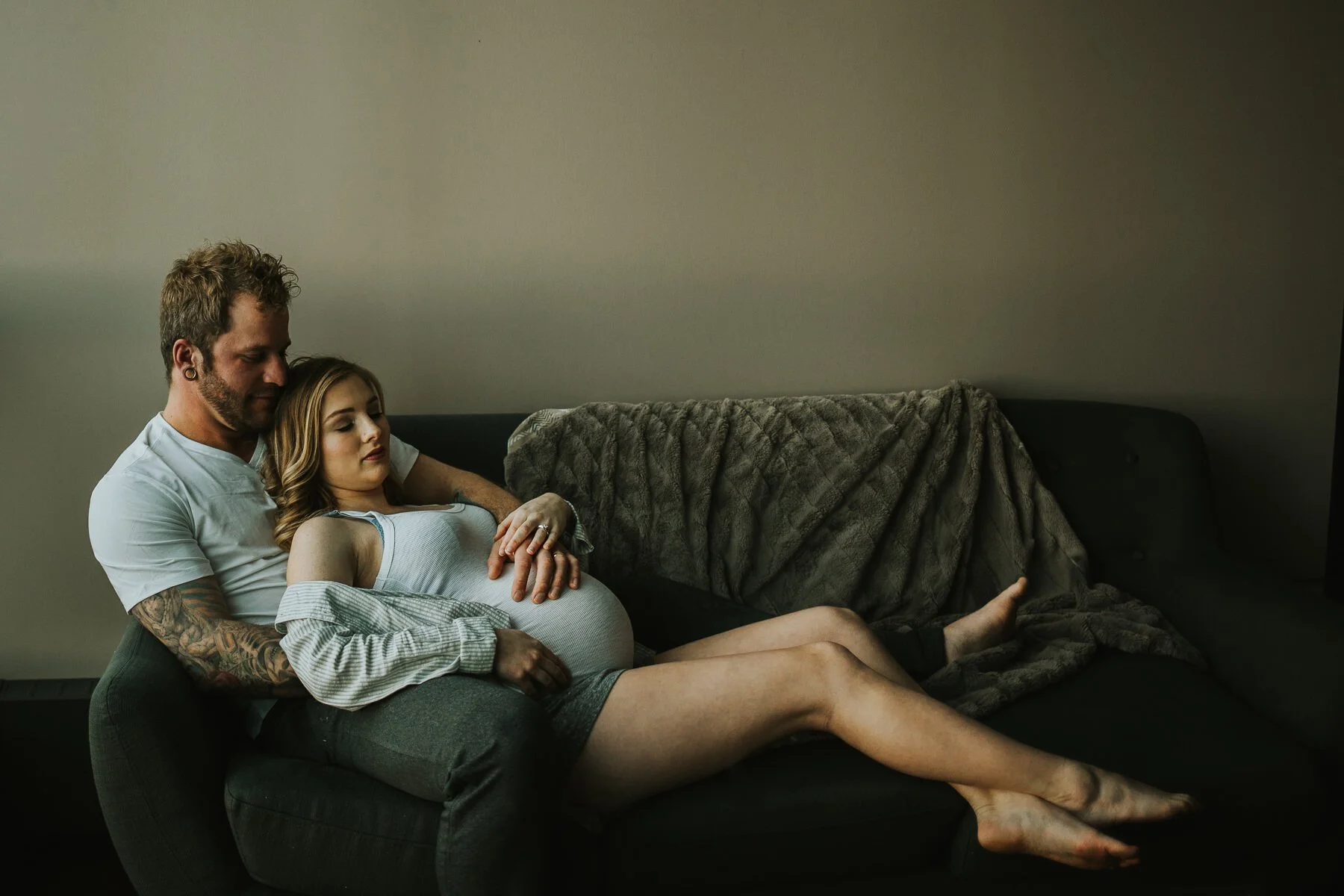 Intimate At Home Maternity Session - Calgary, AB - Callie