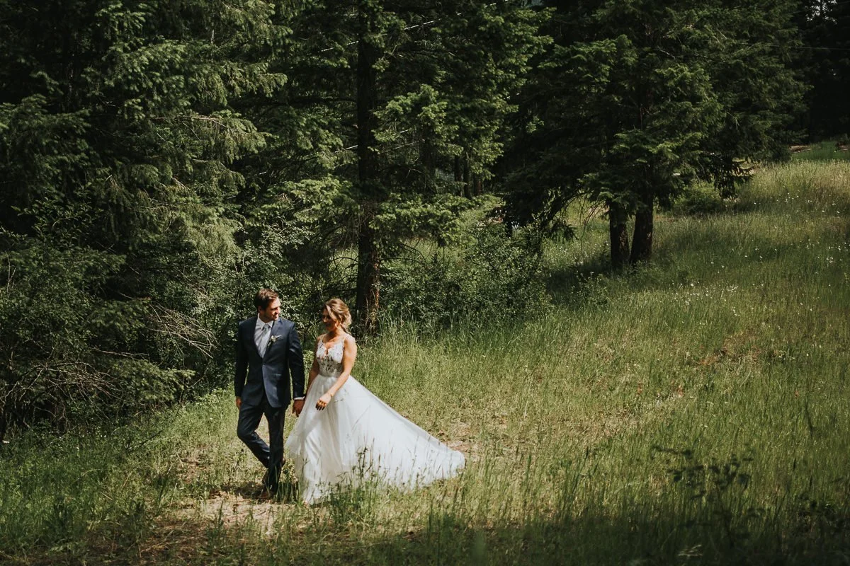 Bride and groom rustic Alberta ranch wedding 