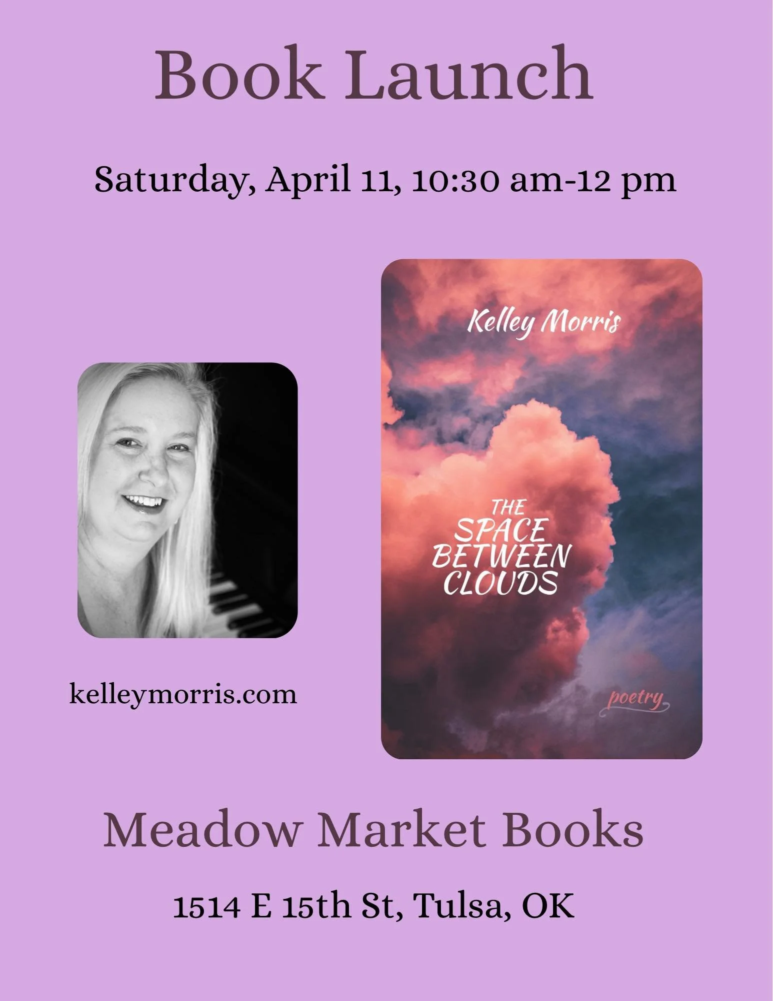 Book Launch: Kelley Morris "The Space Between Clouds"