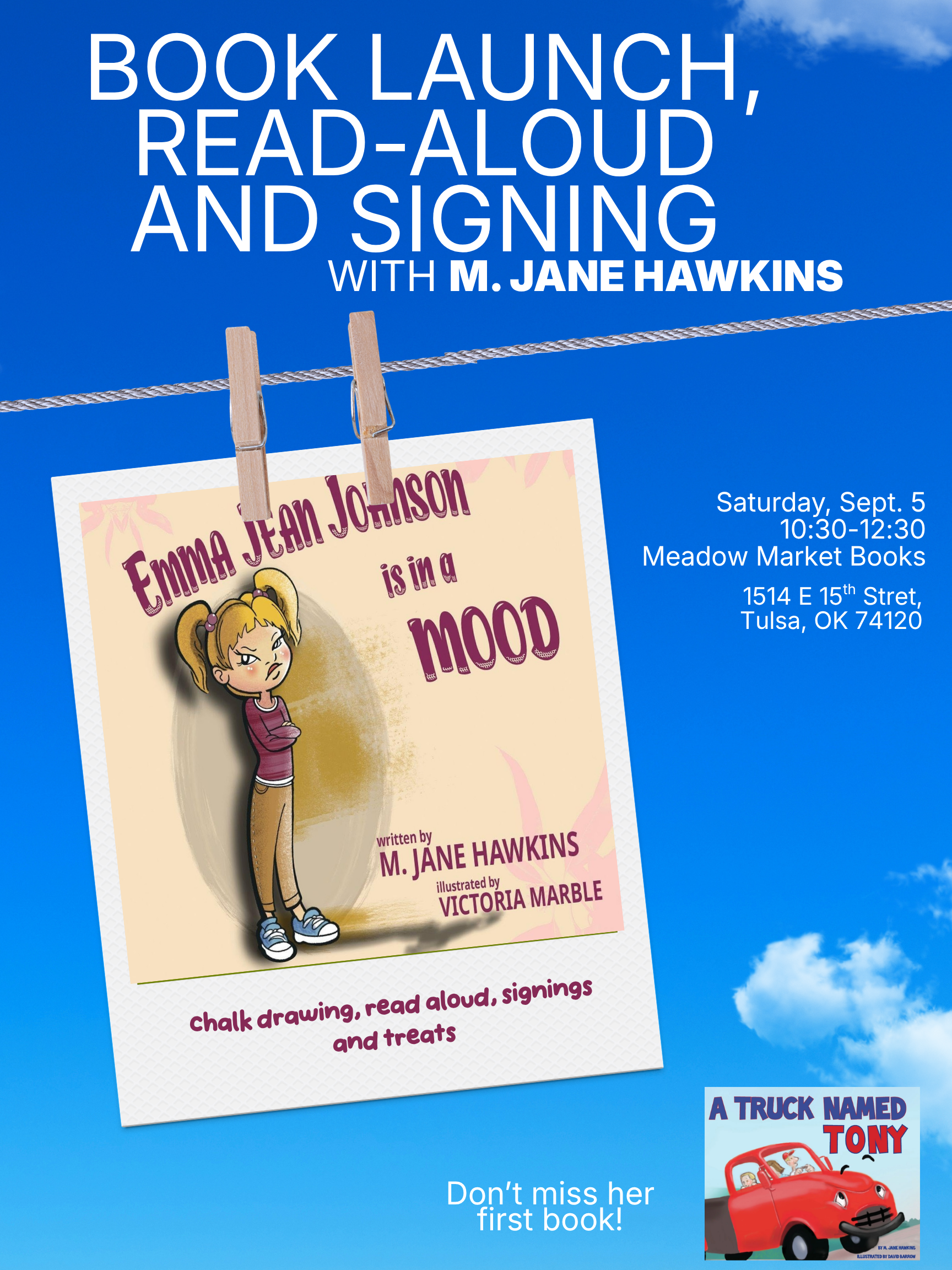 Author Event: M. Jane Hawkins launches Emma Jean Johnson is in a mood