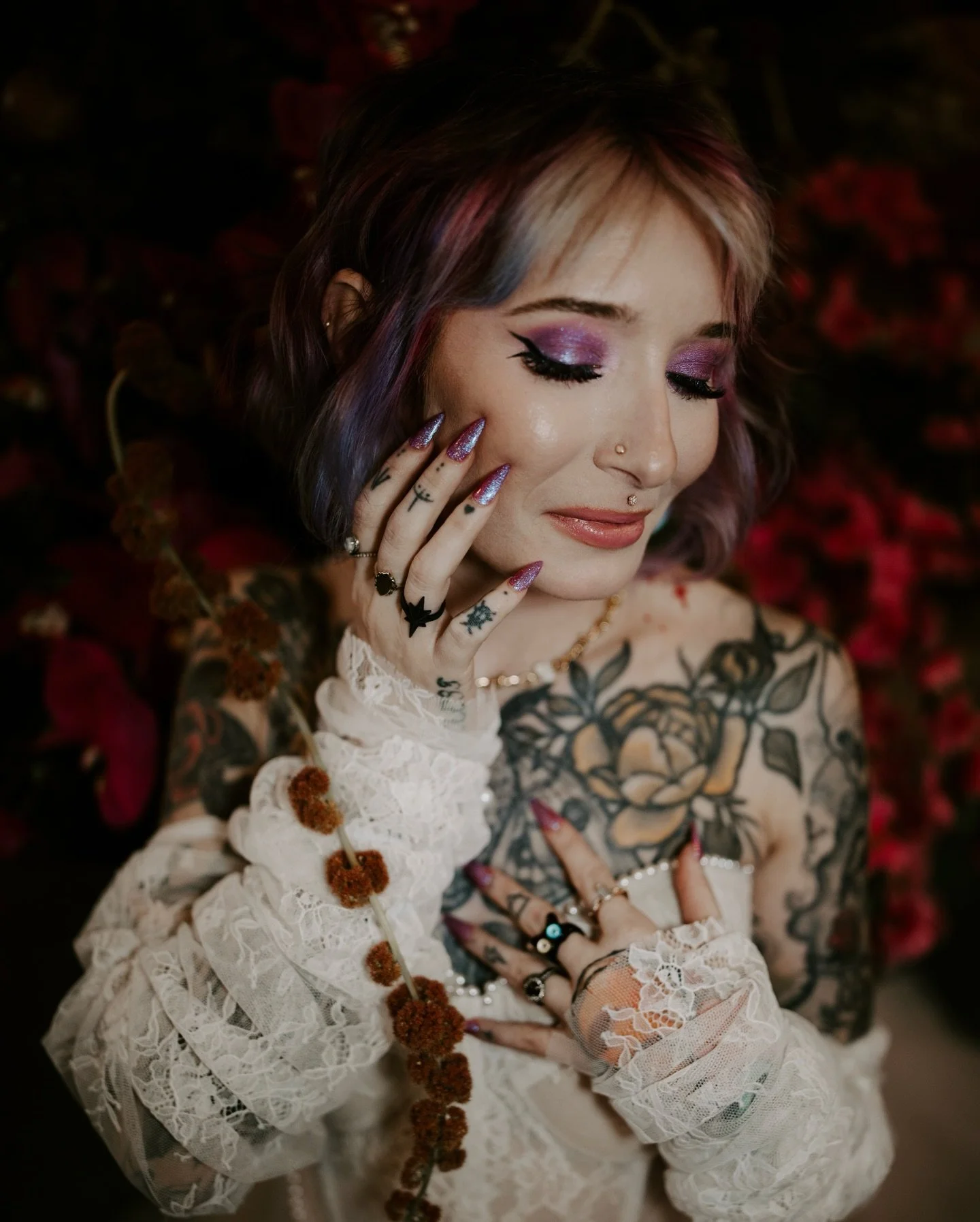 Images from @unconbridalcon of my purple princess fairy🦄🧚🏻&zwj;♂️ This was such a fun look to create, and I&rsquo;m so grateful to @appleheadphotography for building a space for our creative juices to thrive!

Photography: @appleheadphotography 
M