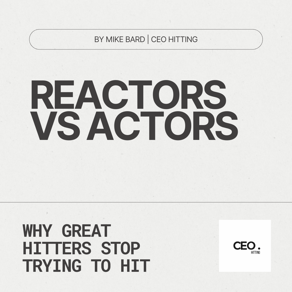 Reactors vs actors