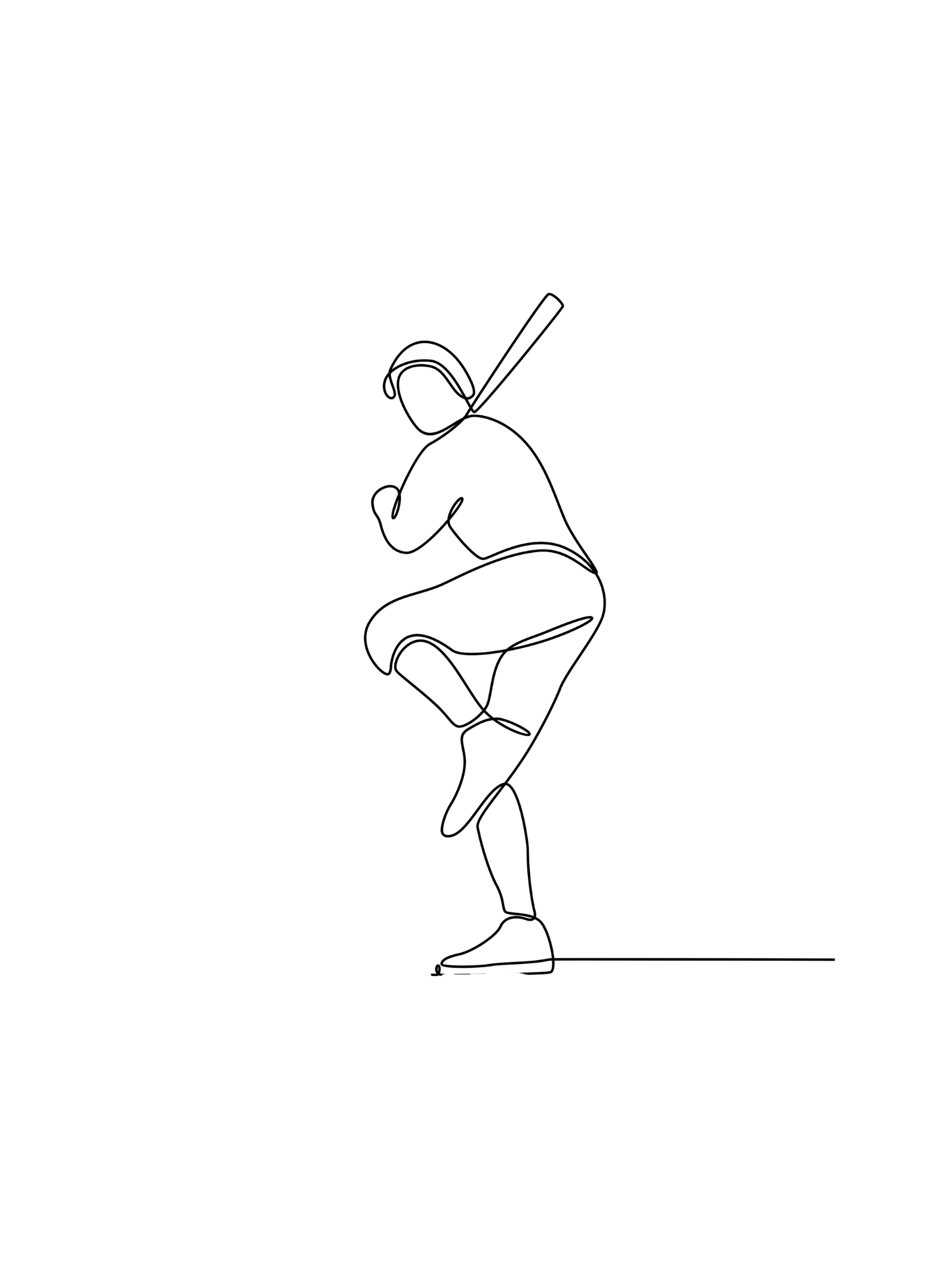 Outline of baseball player representing CEO Hitting membership drills and videos.