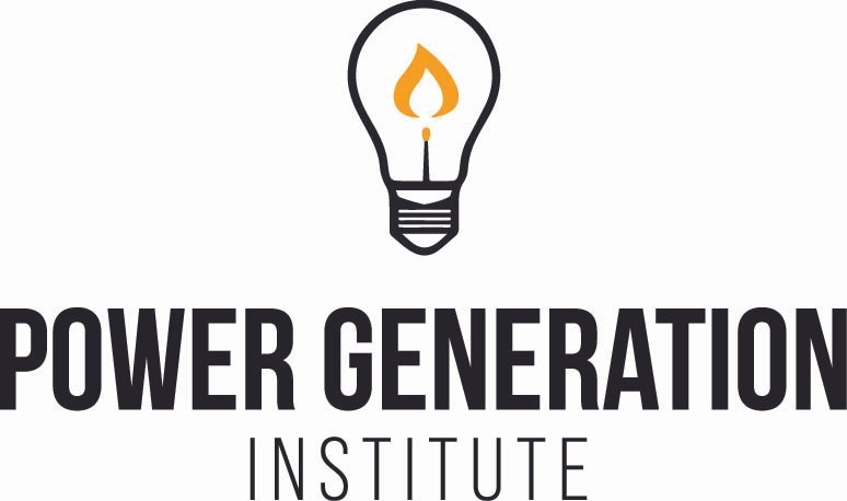 Logo of Power Generation Institute featuring a light bulb with a flame inside.