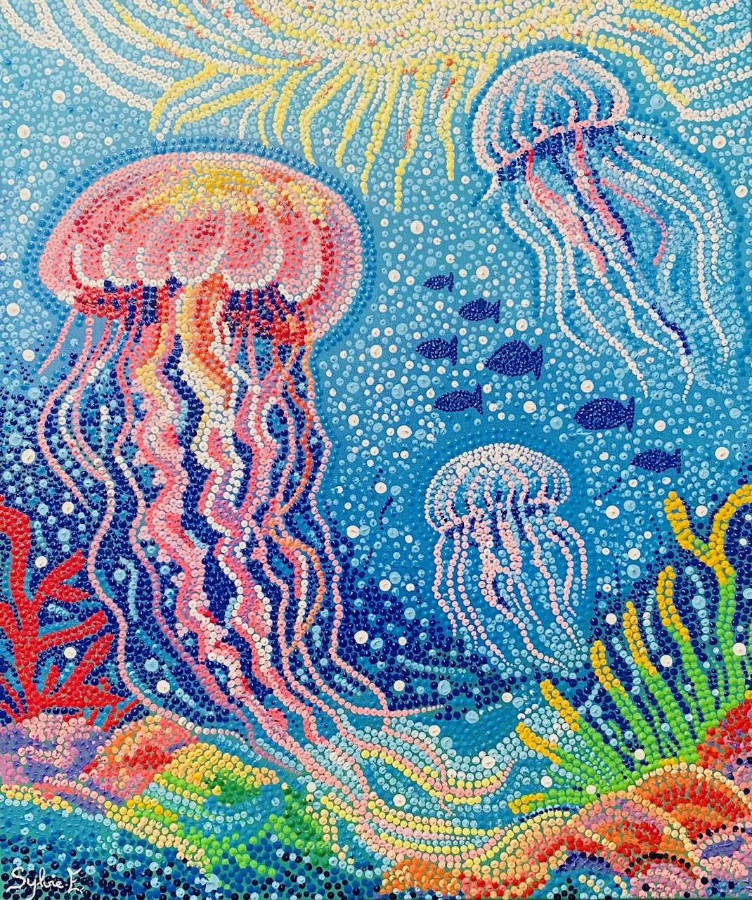 MEDUSES - 54X65 cms - Peinture acrylique sur châssis toile