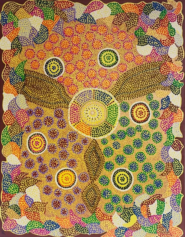VALSE DES RONDS - 70cm x 90cm - pointillisme-peinture acrylique - couleurs