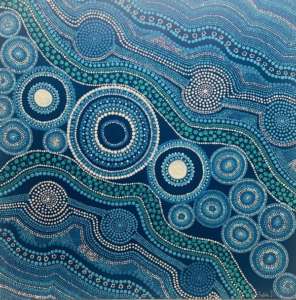 BLEUR ENCHANTE - PEINTURE ACRYLIQUE - POINTILLISME - COULEURS