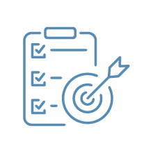 Checklist with a target and arrow indicating goal achievement
