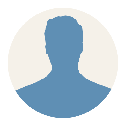 Silhouette of a person with short hair against a light background.