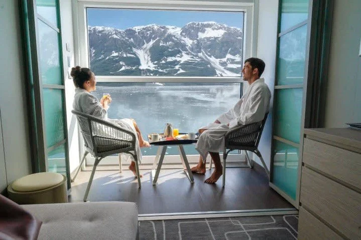 🌊✨ Discover the breathtaking beauty of Alaska from the comfort of your Infinite Veranda aboard the Celebrity Edge! Enjoy seamless indoor-outdoor living as you sip coffee and take in stunning glacier views right from your stateroom. 

Ready to experi