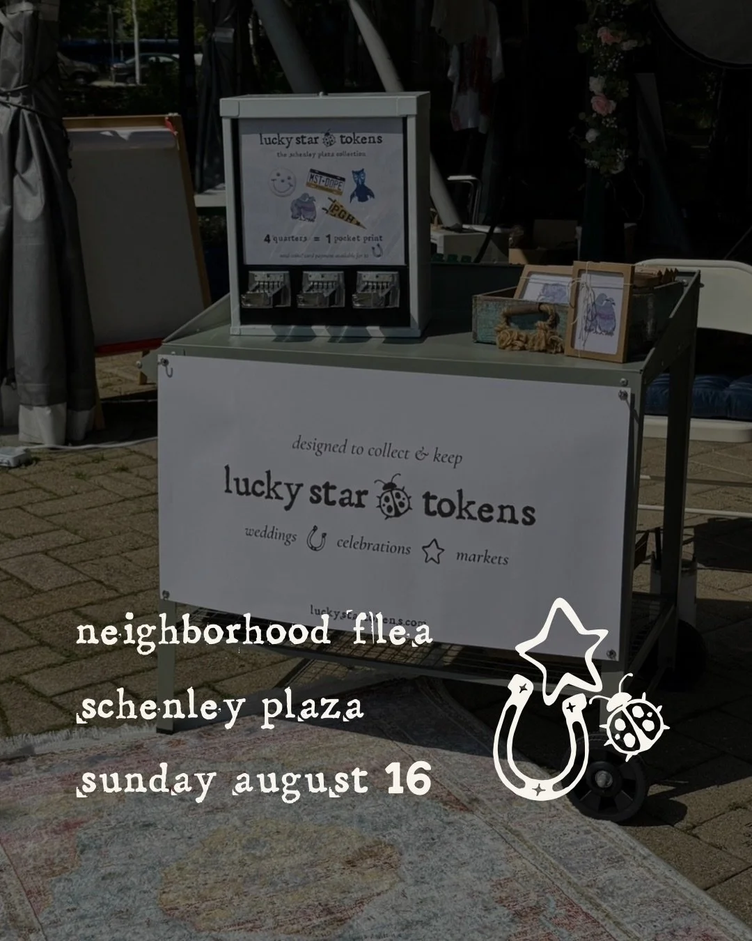 i&rsquo;ll be back at the schenley plaza @neighborhoodflea this sunday, august 16th! i&rsquo;ll have my pittsburgh pocket prints loaded and ready to go home with you ⋆｡&deg;✩ don&rsquo;t forget your quarters ˚ʚ♡ɞ˚