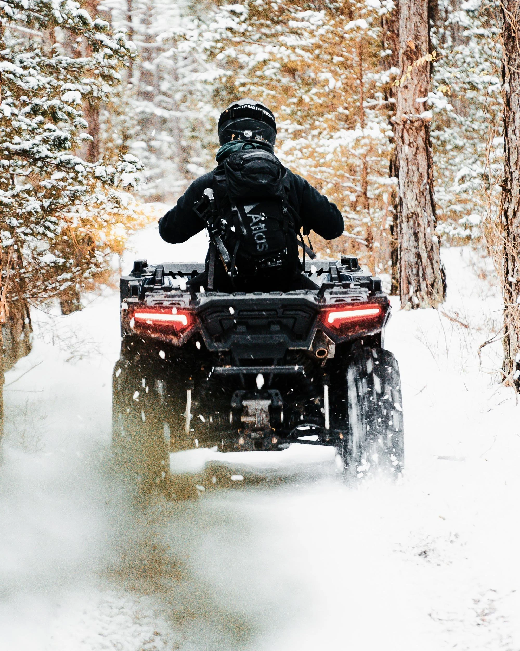 Person on ATV in the winter