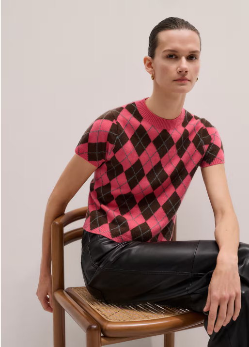 ME+EM Argyle Knit Baby Tee