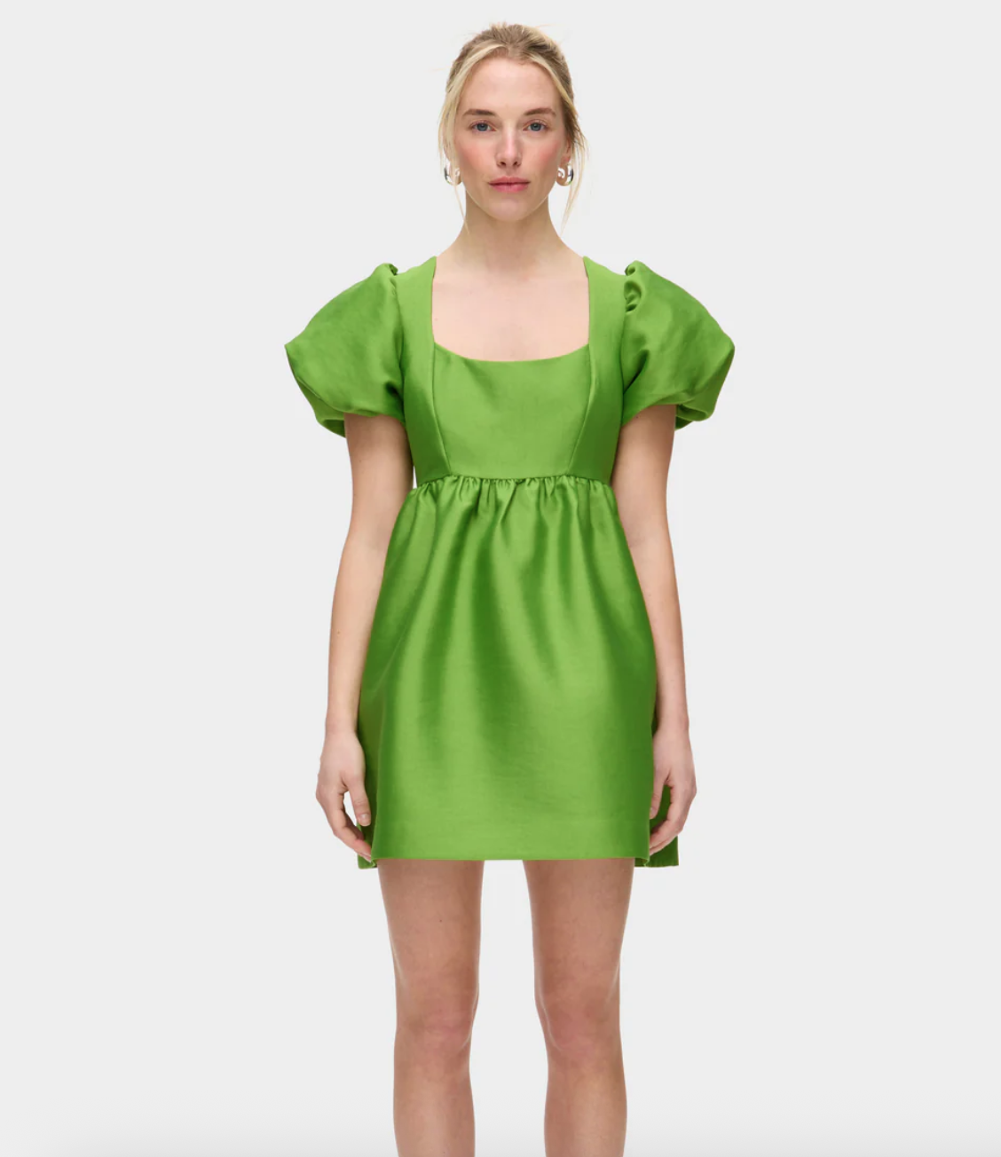Aligne Ivy Puff Sleeve Satin Mini Dress