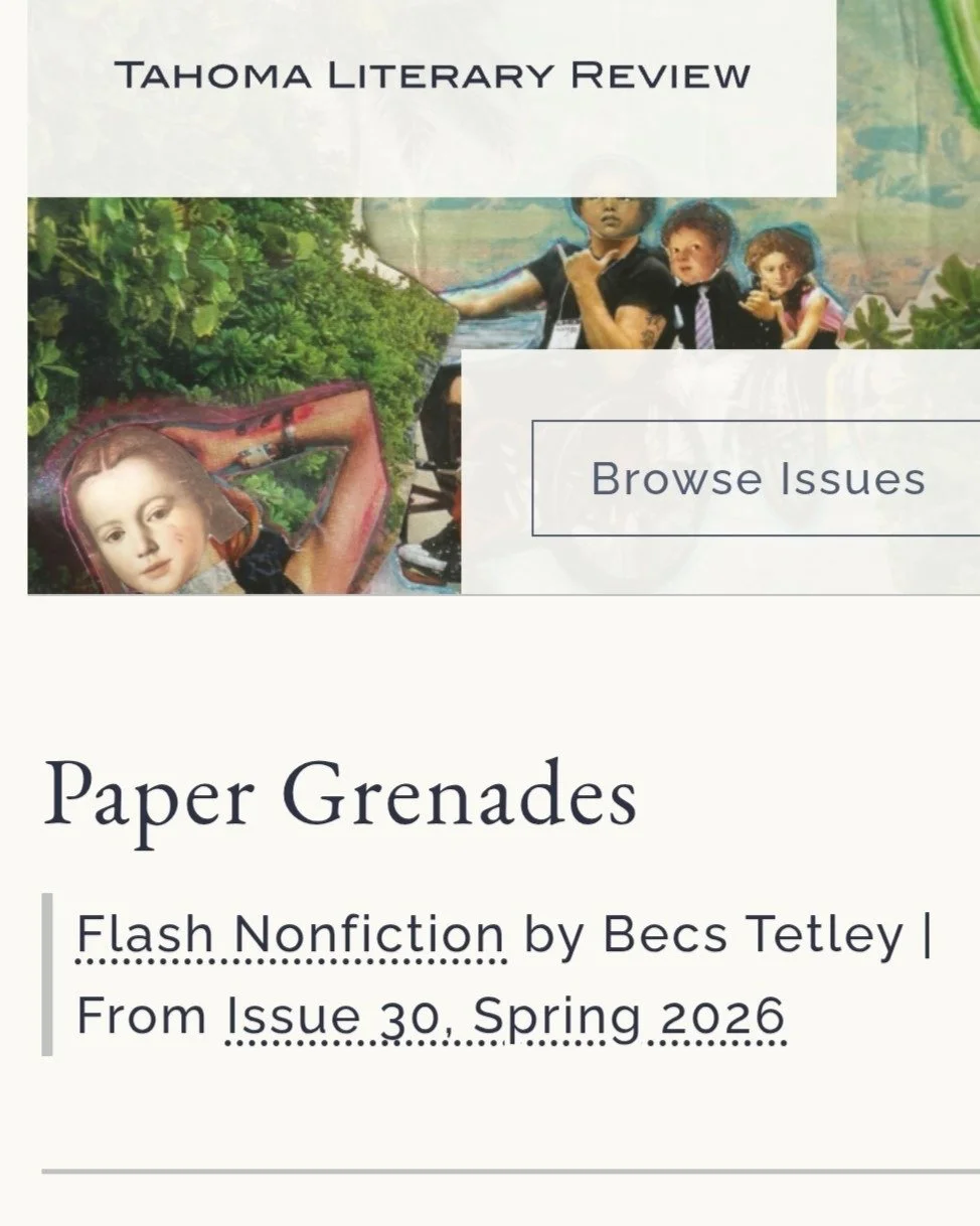 My essay &ldquo;Paper Grenades&rdquo; is out now in @tahomareview 💥

Over the past few years, some of my essays made it deep into the selection process at Tahoma Literary Review but they never quite fit the &ldquo;Tetris of an issue,&rdquo; as nonfi
