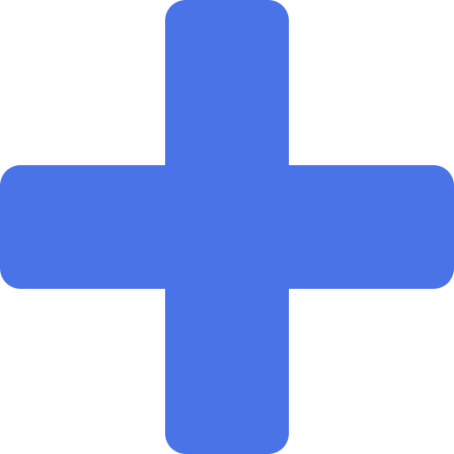 Blue plus symbol.