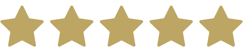 Five gold stars in a horizontal row.