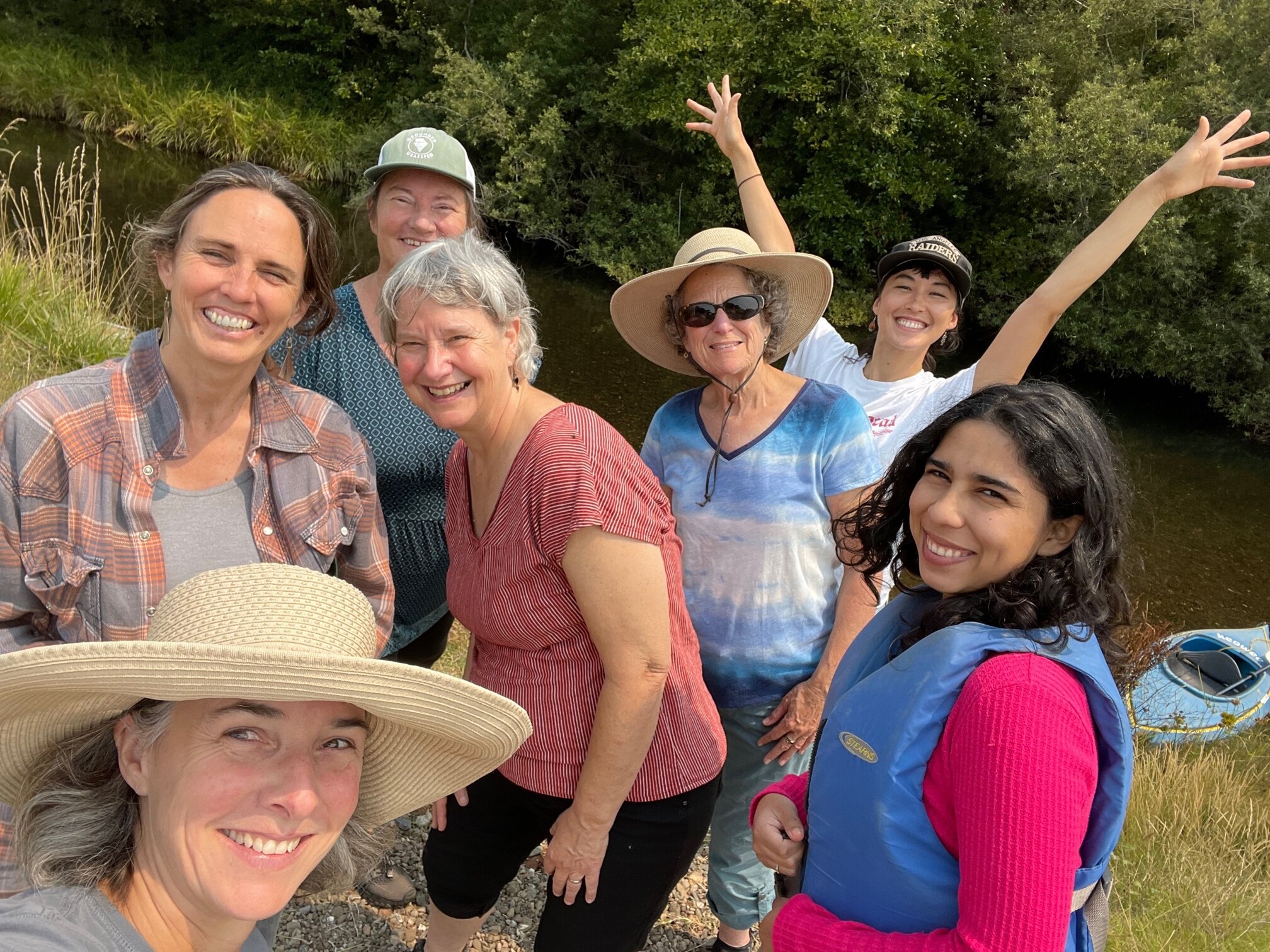 Photo: CLAM staff take a break during a daylong planning retreat in August to paddle by the former Coast Guard property. From left, Deputy Director Stacey Laumann (front), Community Engagement Director Kim Thompson, Program Manager Ruth Lopez (back), Interim Executive Director Mary Vradelis, Development Director Stephanie Roth, Fundraising &amp; Communications Associate Mari Nakagawa, Office Manager Yesenia Martinez.