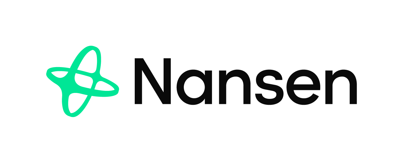 Nansen logo with a stylized teal atom symbol and the name 'Nansen' in black.