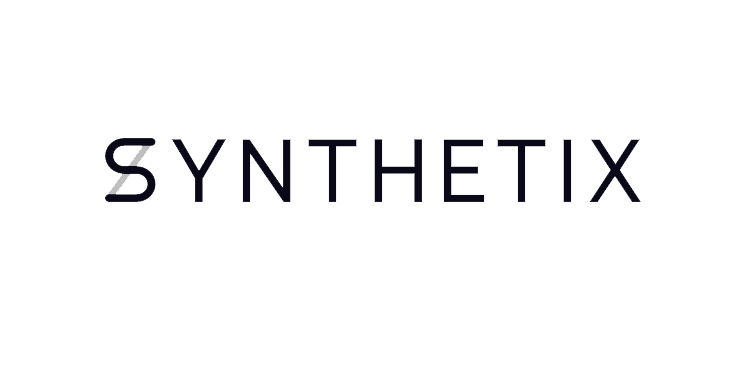 The word 'SYNTHETIX' in stylized, modern font with a logo that resembles a circuit or electronic design.