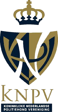 Logo of the Koninklijke Nederlandse Politiehond Vereniging (Royal Dutch Police Dog Association) featuring a gold and navy crown, shield, and the organization's initials.