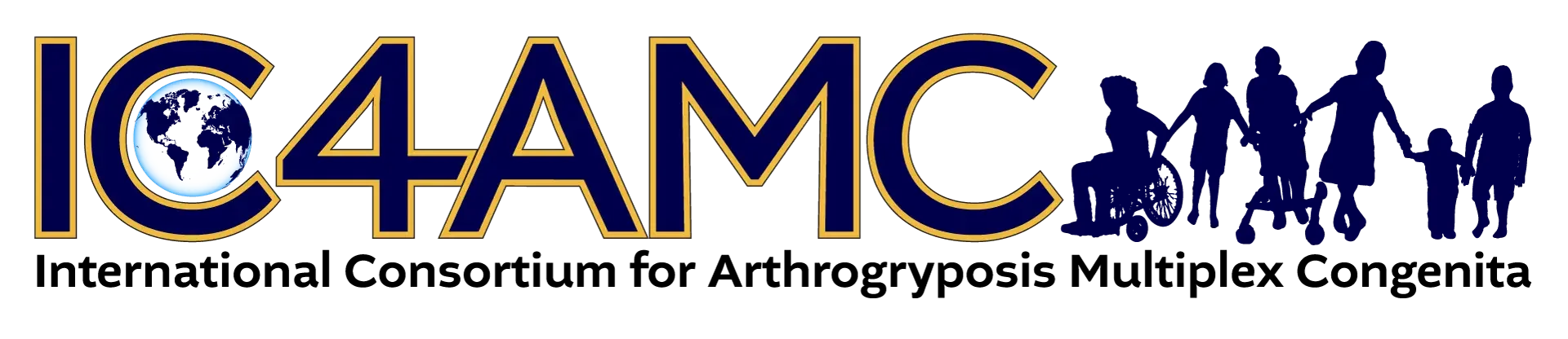 Logo with the text ICC4AMC and silhouettes of diverse people holding hands.