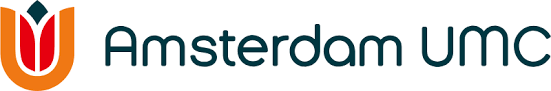 Logo of Amsterdam UMC with a stylized orange and red tulip icon next to the text 'Amsterdam UMC'.