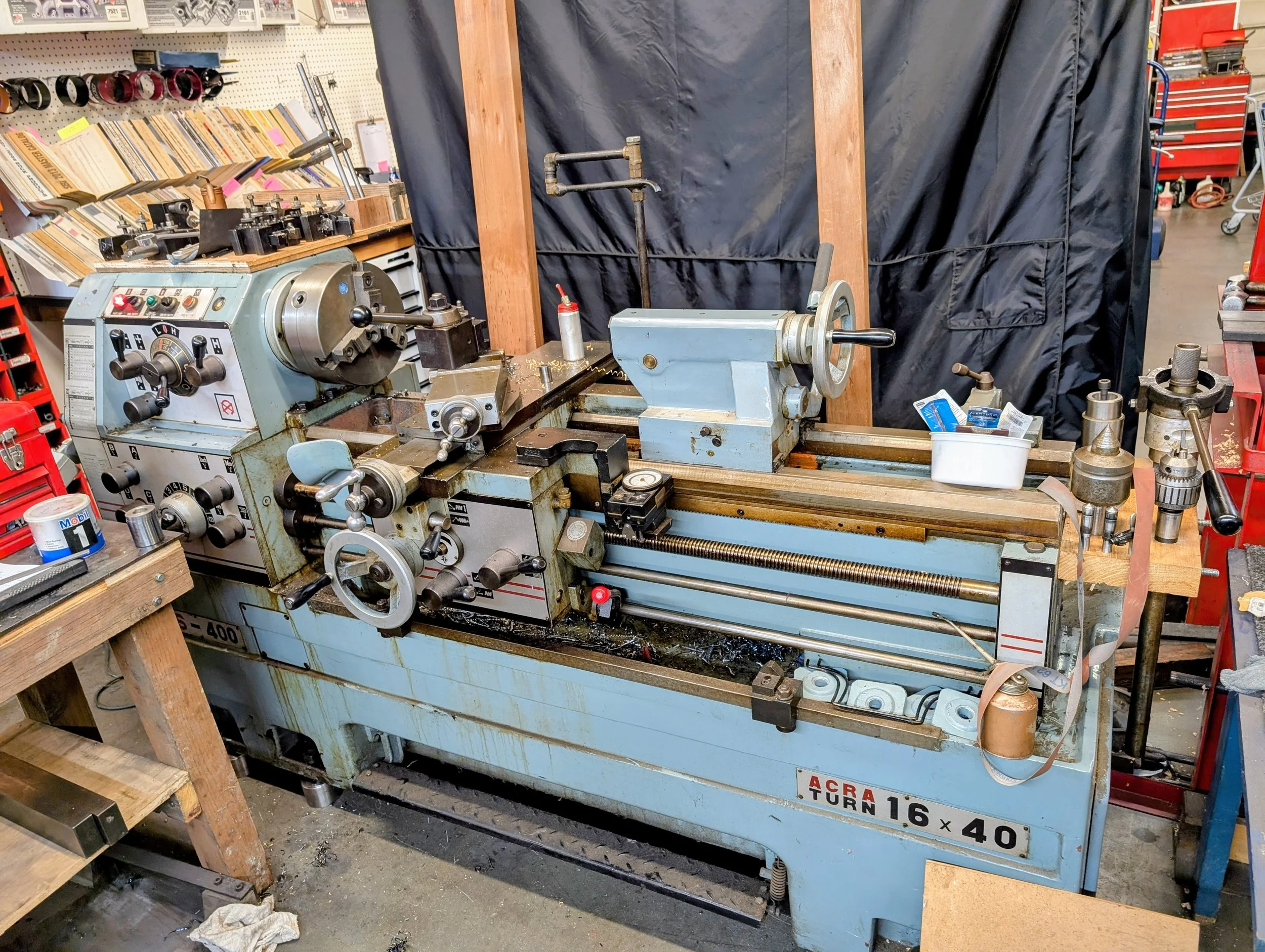 A lathe machine for custom machine work