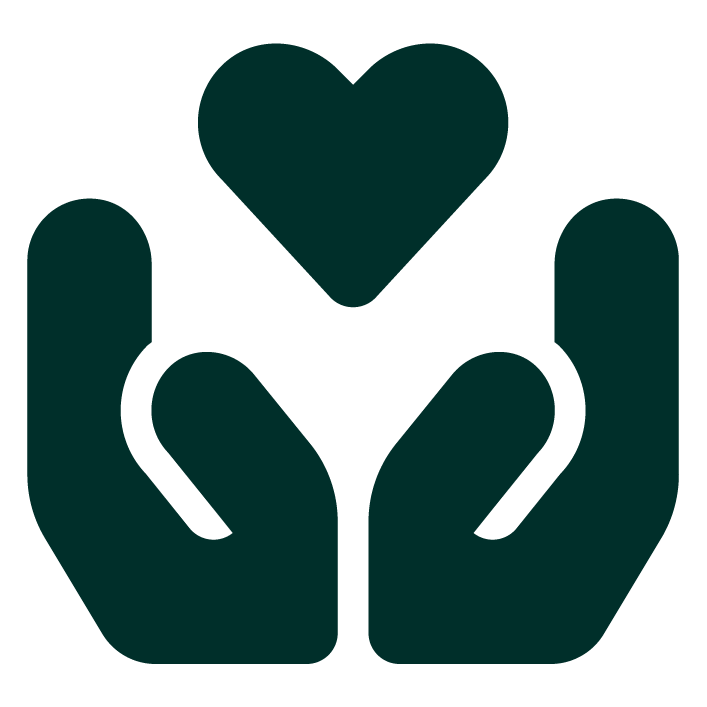 Two hands gently cupping a heart shape