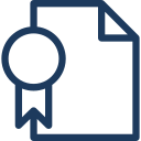 Icon of a certificate or award with a ribbon