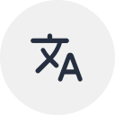 Icon showing a Chinese character and the letters 'A' and 'A' for language translation.