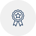 Award ribbon with a star in the center