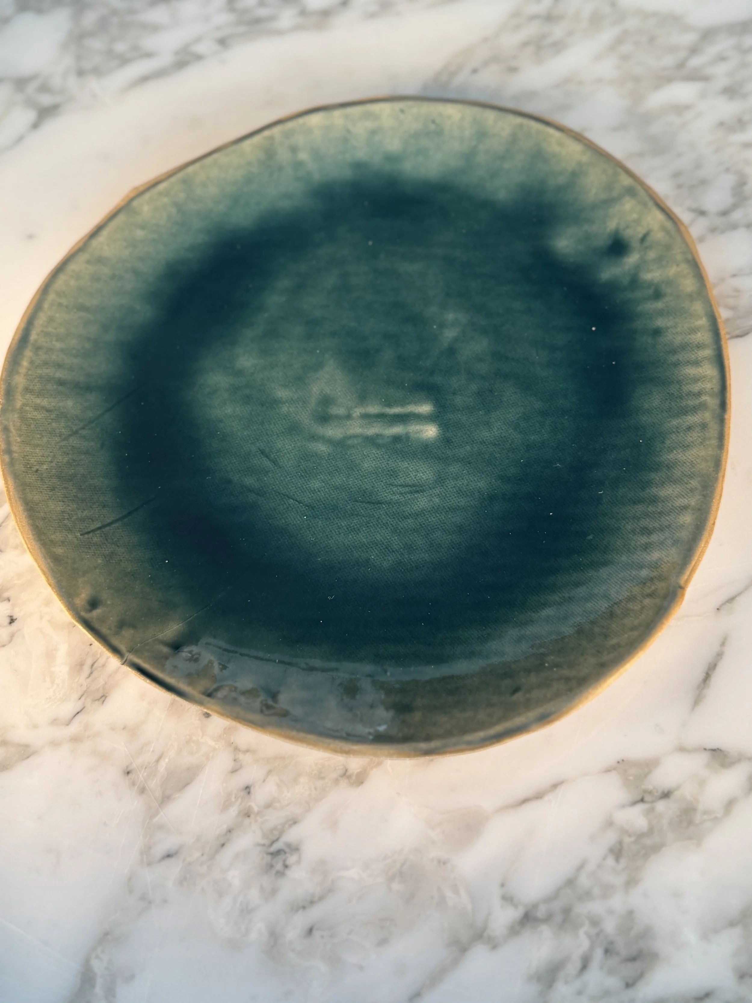 Dinner Plate in Ocean Tourmaline Ink
