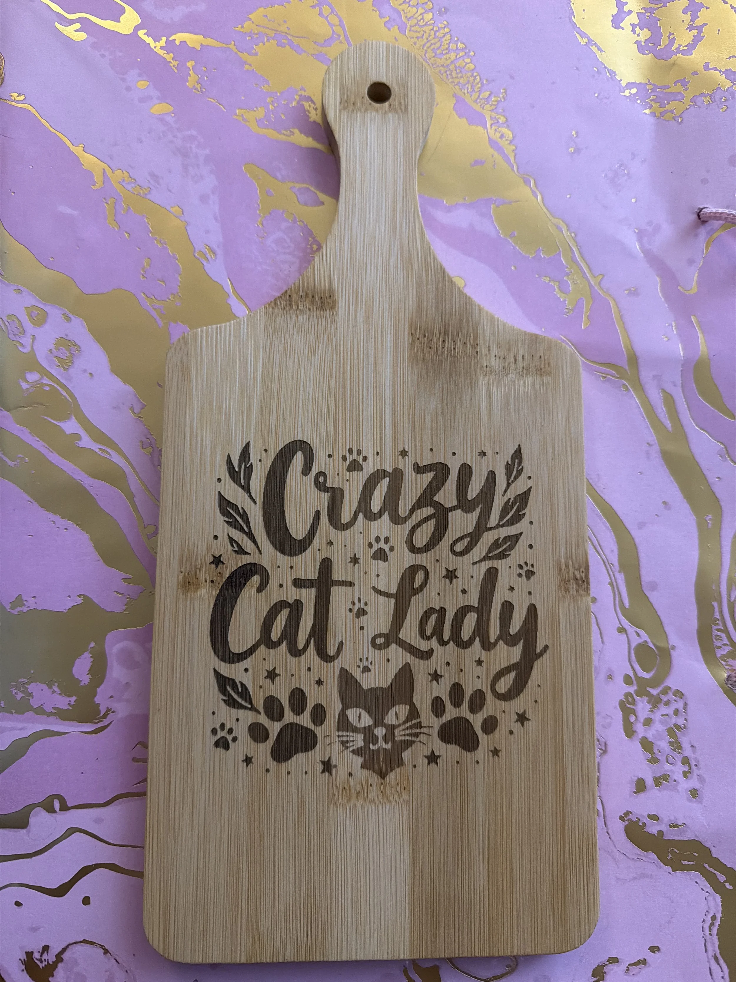Crazy Cat Lady Chopping Board
