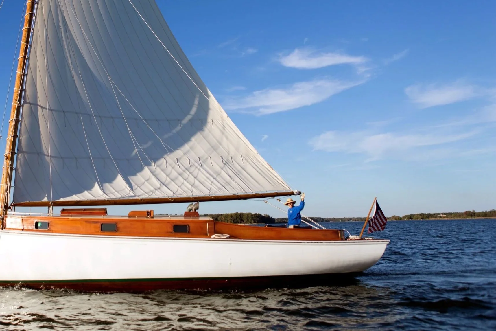 The Selina II on a beautiful voyage in Greenport.