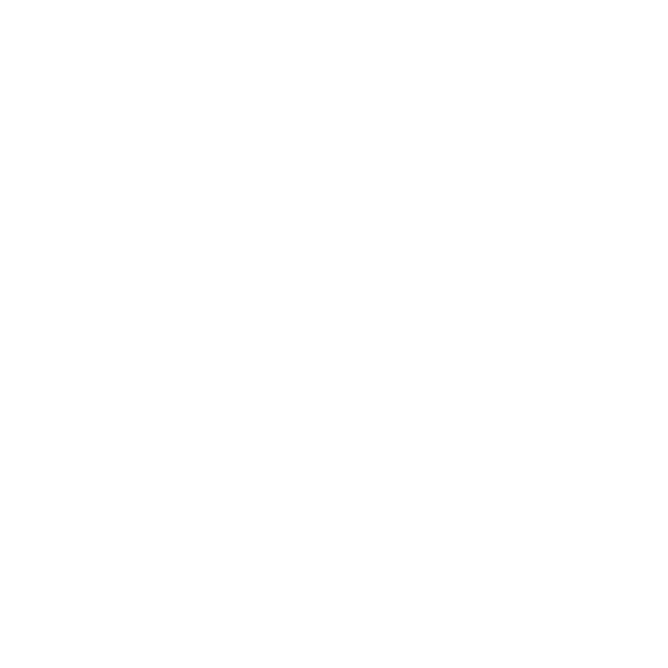 White hammer icon on black background.