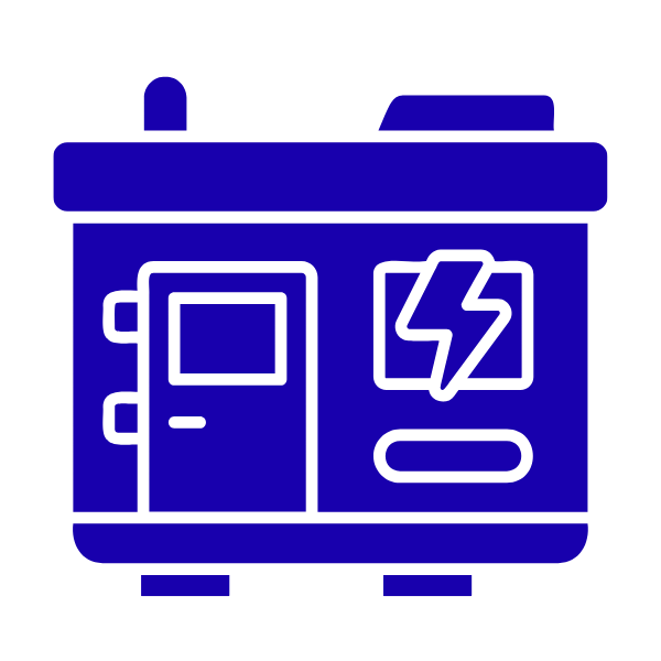 Line drawing of an ambulance with emergency symbols and a door.