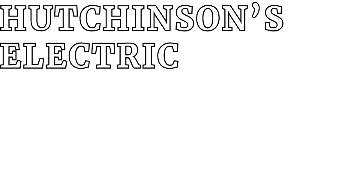 Logo for Hutchinson's Electric featuring black background and white text