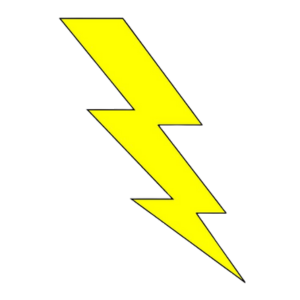 Yellow lightning bolt symbol on a black background.