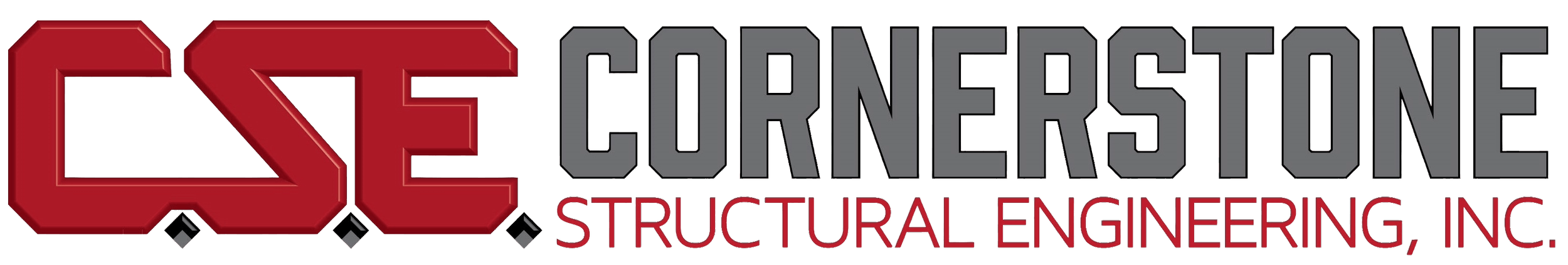 Cornerstone Structural Engineering, Inc. logo with red CSE monogram and gray lettering.