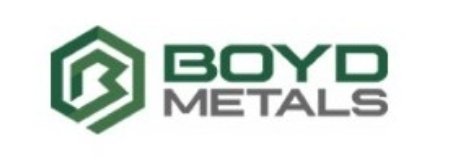 Boyd Metals logo with green and purple text and hexagonal emblem