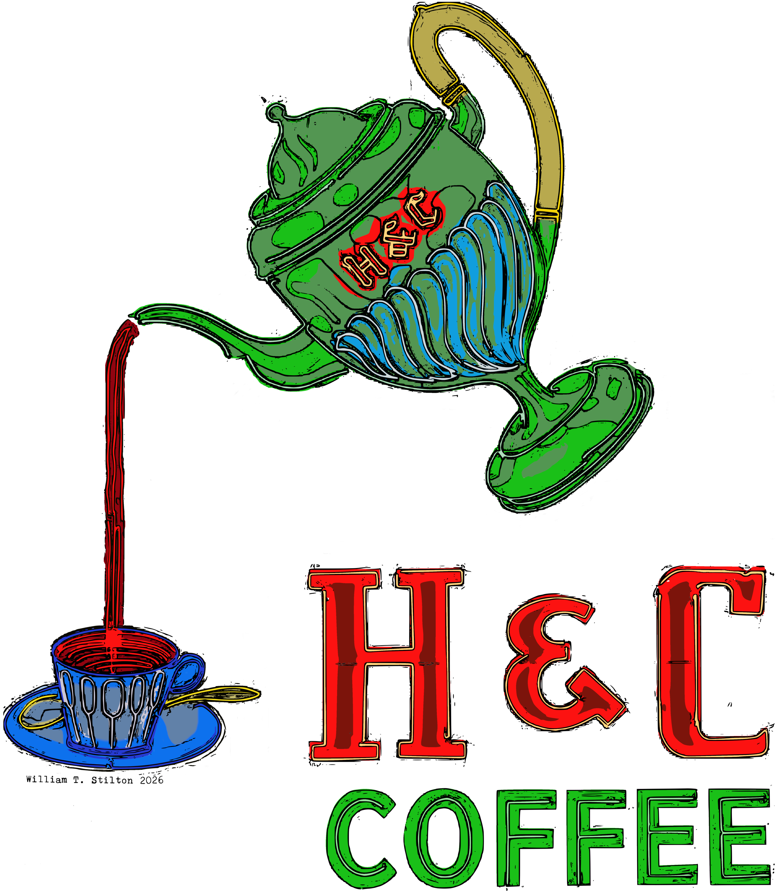 H&C Coffee Sign Sticker