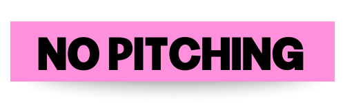 Sign with pink background and bold black and white text reading 'NO PITCHING'.