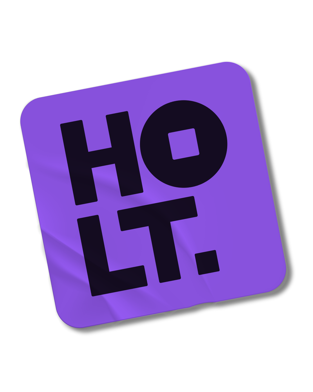 A purple square icon with rounded edges with the black text 'HoLT.'